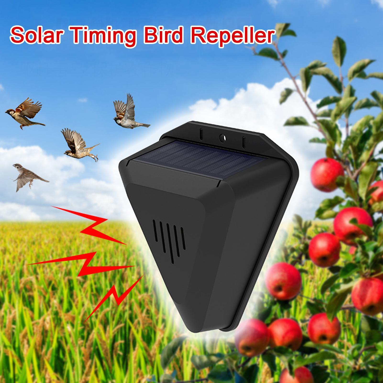 Outdoor Power With Timer - Répulsif à oiseaux solaire avec minuterie,