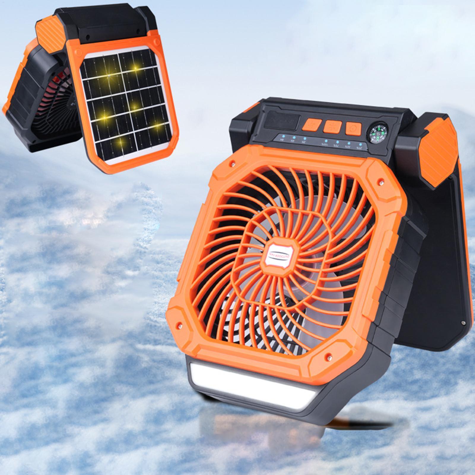 Outdoor Power With Timer - Ventilateur d'extérieur solaire rechargeable par USB,