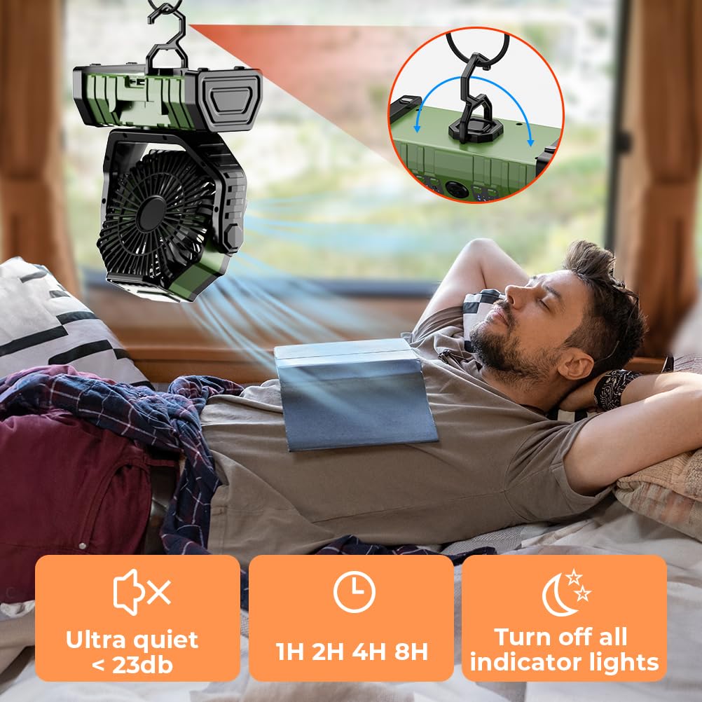 Ventilateur de Camping 20000mA - Outdoor Power With Timer avis et prix