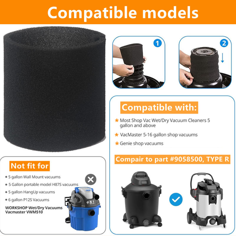 3 manchons filtrants en mousse - Wet Dry Vacuum Shop avis et prix